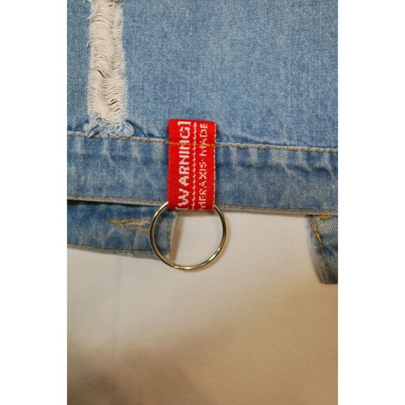 Axis Lab Distressed Ripped Denim Jacket w/Accent Zippers Size Large - Picture 14 of 16